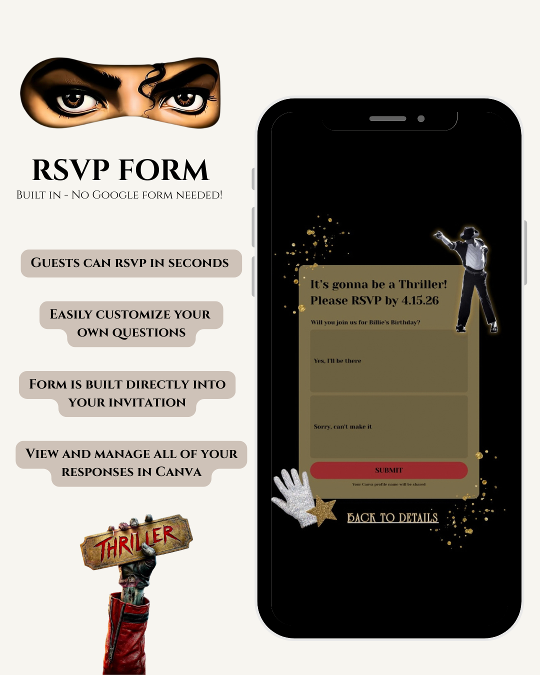 Michael Jackson Birthday Website Invitation