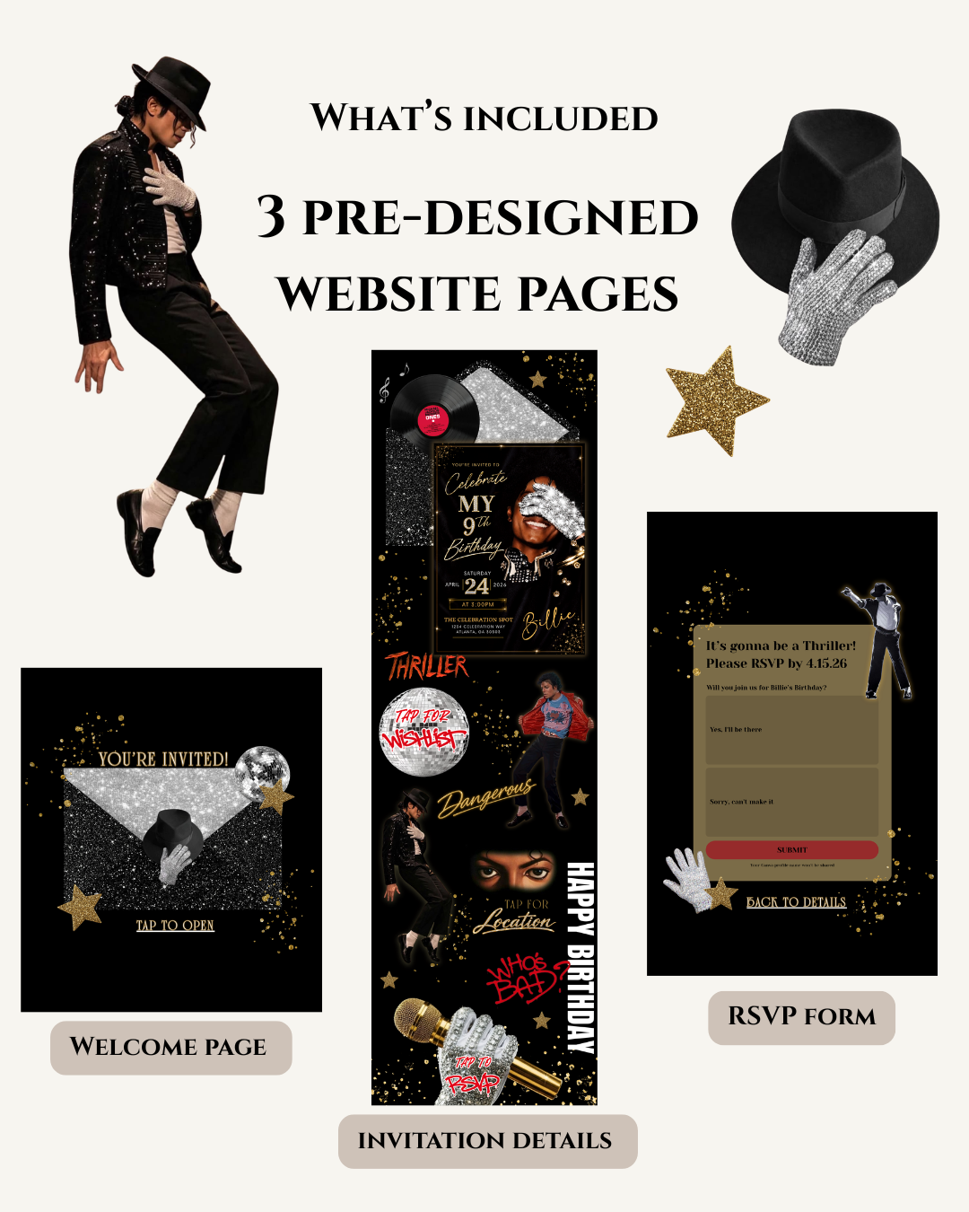 Michael Jackson Birthday Website Invitation