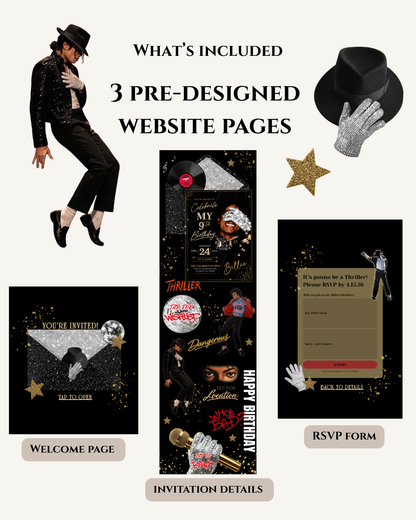 Michael Jackson Birthday Website Invitation