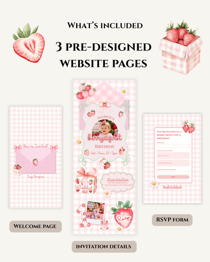 Berry First Birthday Invitation Website