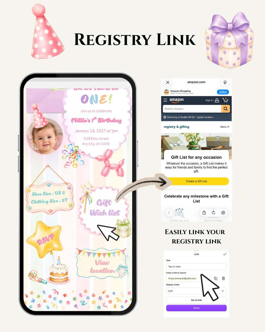 It’s Fun to Be One Website Invitation for Girl