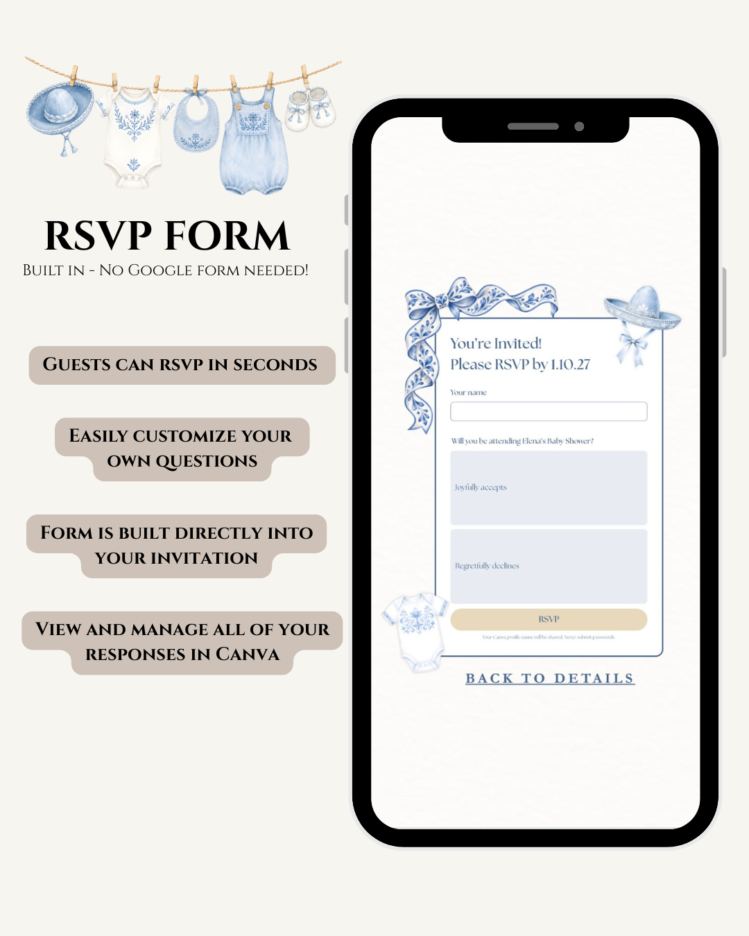 Cielito Lindo Baby Shower Website Invitation for Boy
