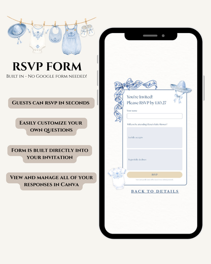 Cielito Lindo Baby Shower Website Invitation for Boy