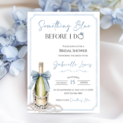 Something Blue Before I Do Bridal Shower Invitation
