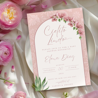 Pink Cielito Lindo Baby Shower Invitation