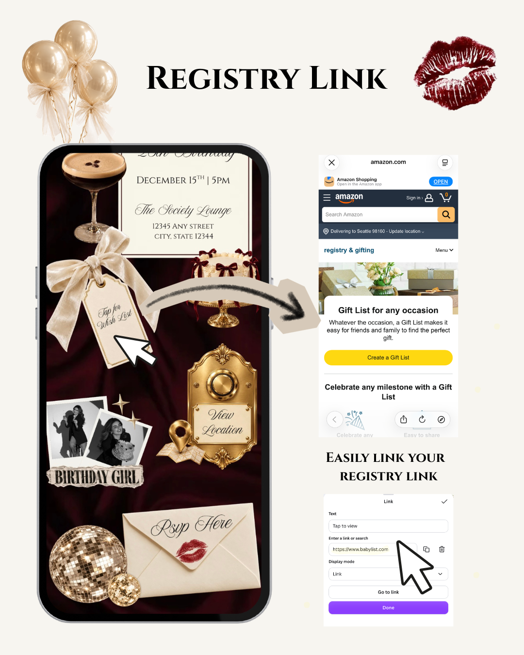 Old Money Adult Birthday Website Invitation