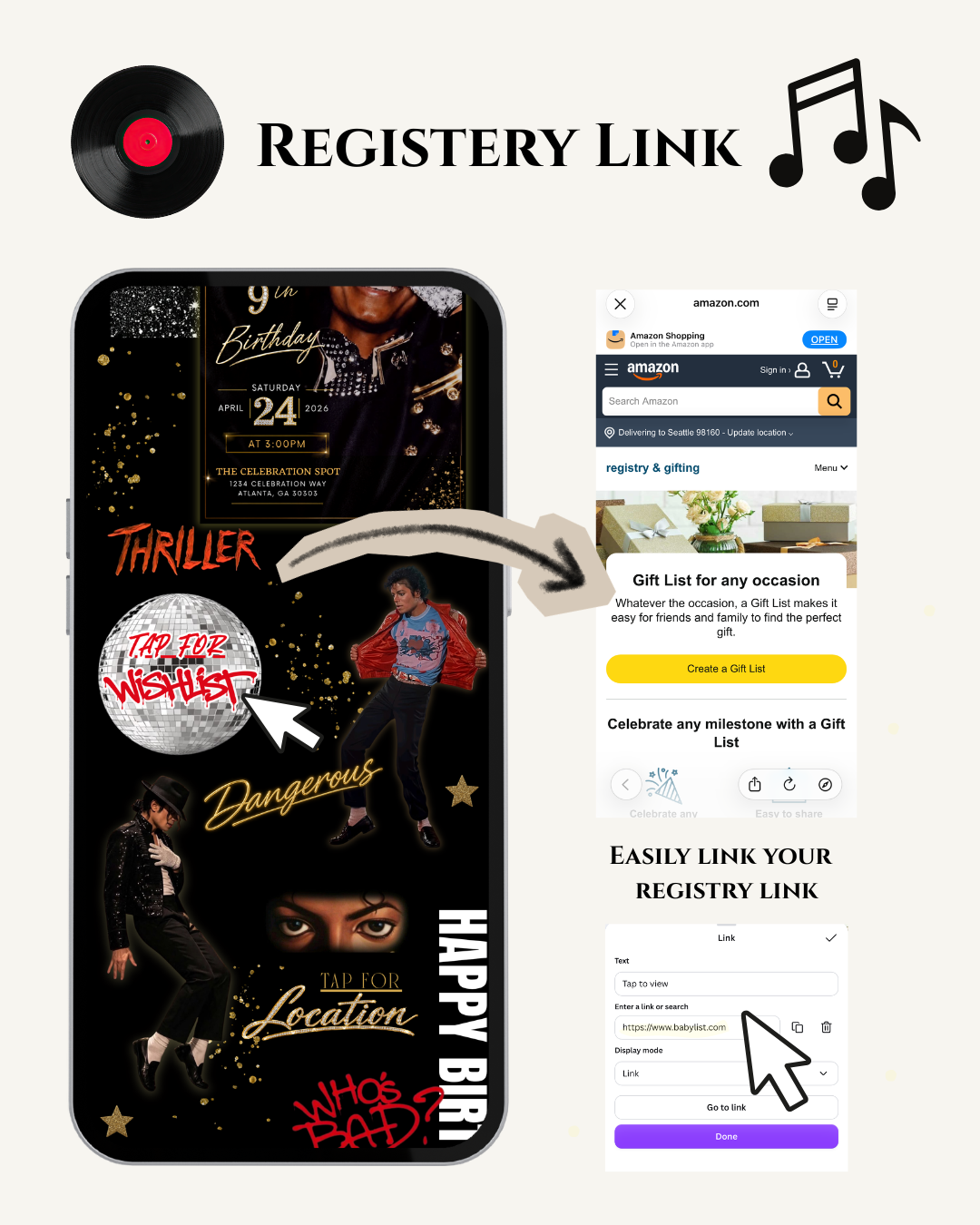 Michael Jackson Birthday Website Invitation