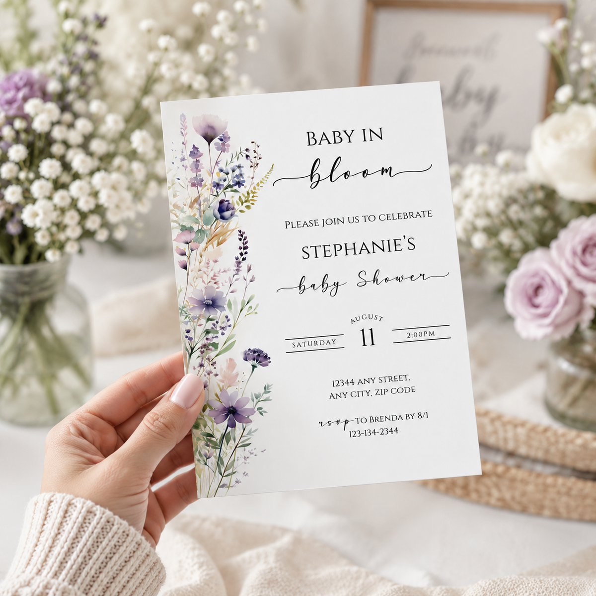 Baby in Bloom Baby Shower Invitation