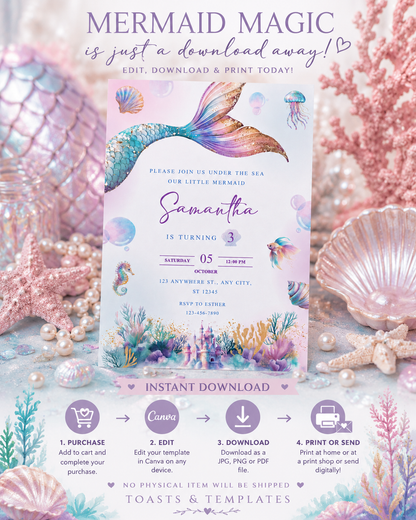 Mermaid Birthday Invitation