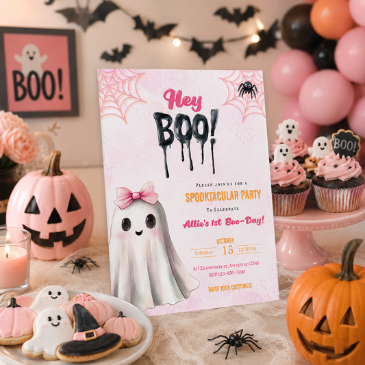 Halloween First Boo-Day Birthday Invitation