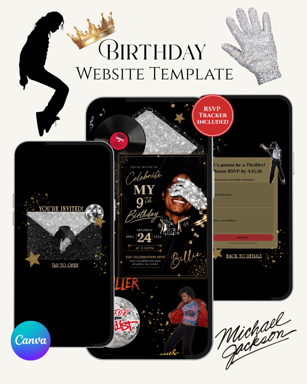 Michael Jackson Birthday Website Invitation