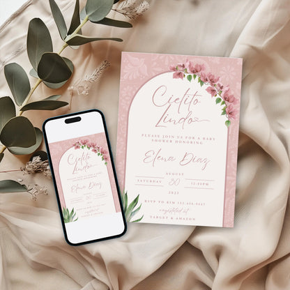 Pink Cielito Lindo Baby Shower Invitation