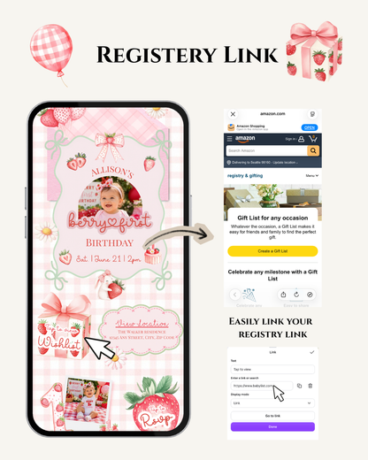 Berry First Birthday Invitation Website