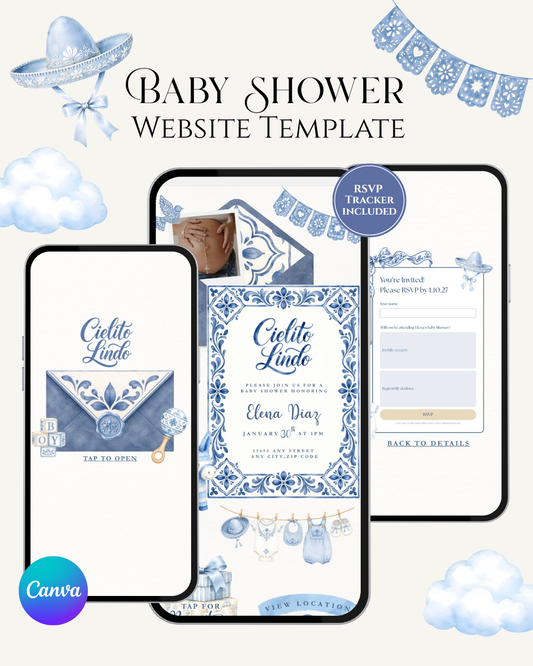 Cielito Lindo Baby Shower Website Invitation for Boy