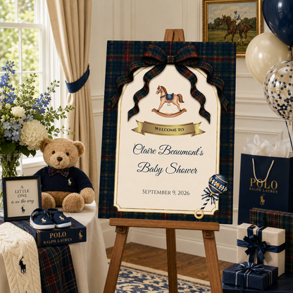 Ralph Lauren Inspired Baby Shower Welcome Sign