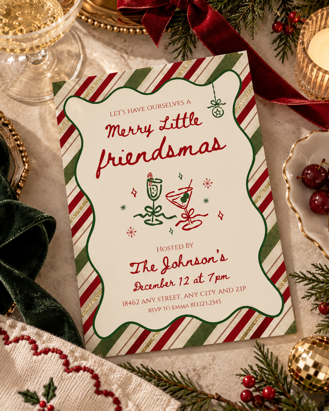 Merry Little Friendsmas Invitation