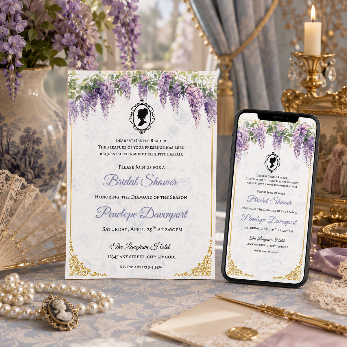 Bridgerton Bridal Shower Invitation