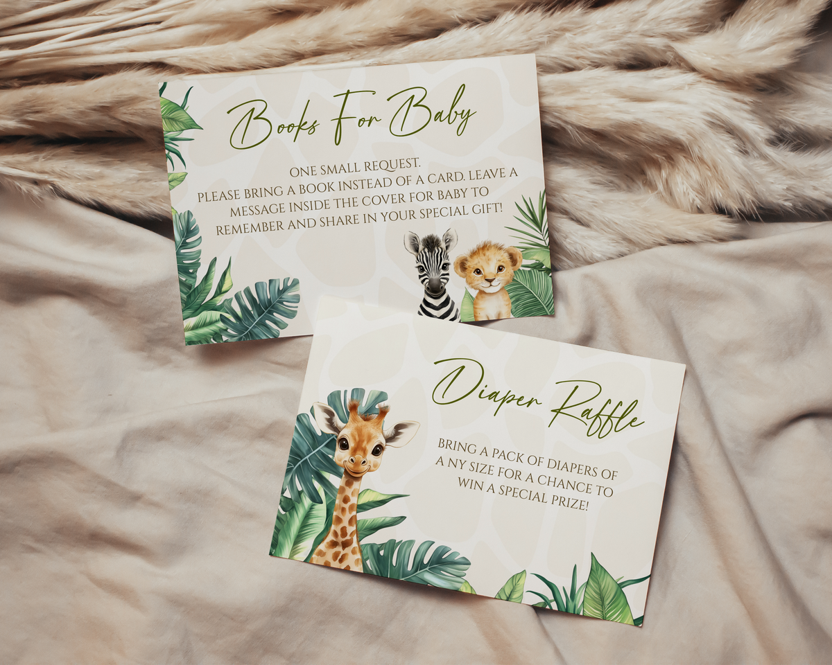 Oh Boy Safari Baby Shower Invitation Bundle