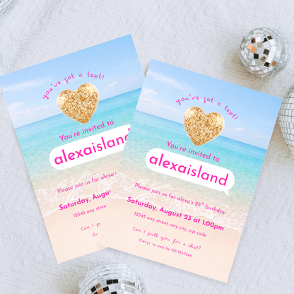 Love Island Inspired Birthday Invitation