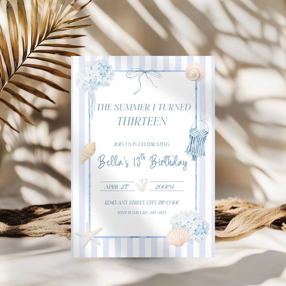 The Summer I Turned Birthday Invitation