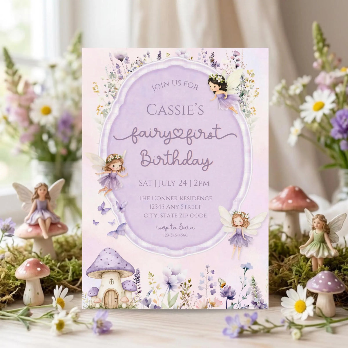 Fairy First Birthday Invitation