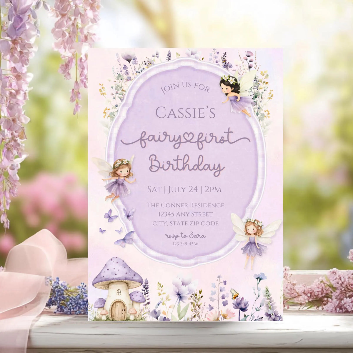Fairy First Birthday Invitation