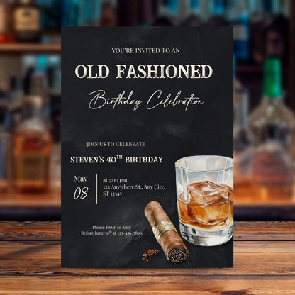 Old Fashioned Birthday Invitation