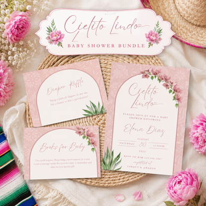 Pink Cielito Lindo Baby Shower Invitation