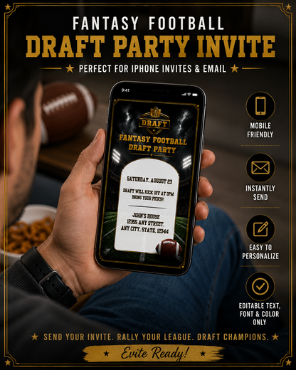 Fantasy Football Draft Party Invitation