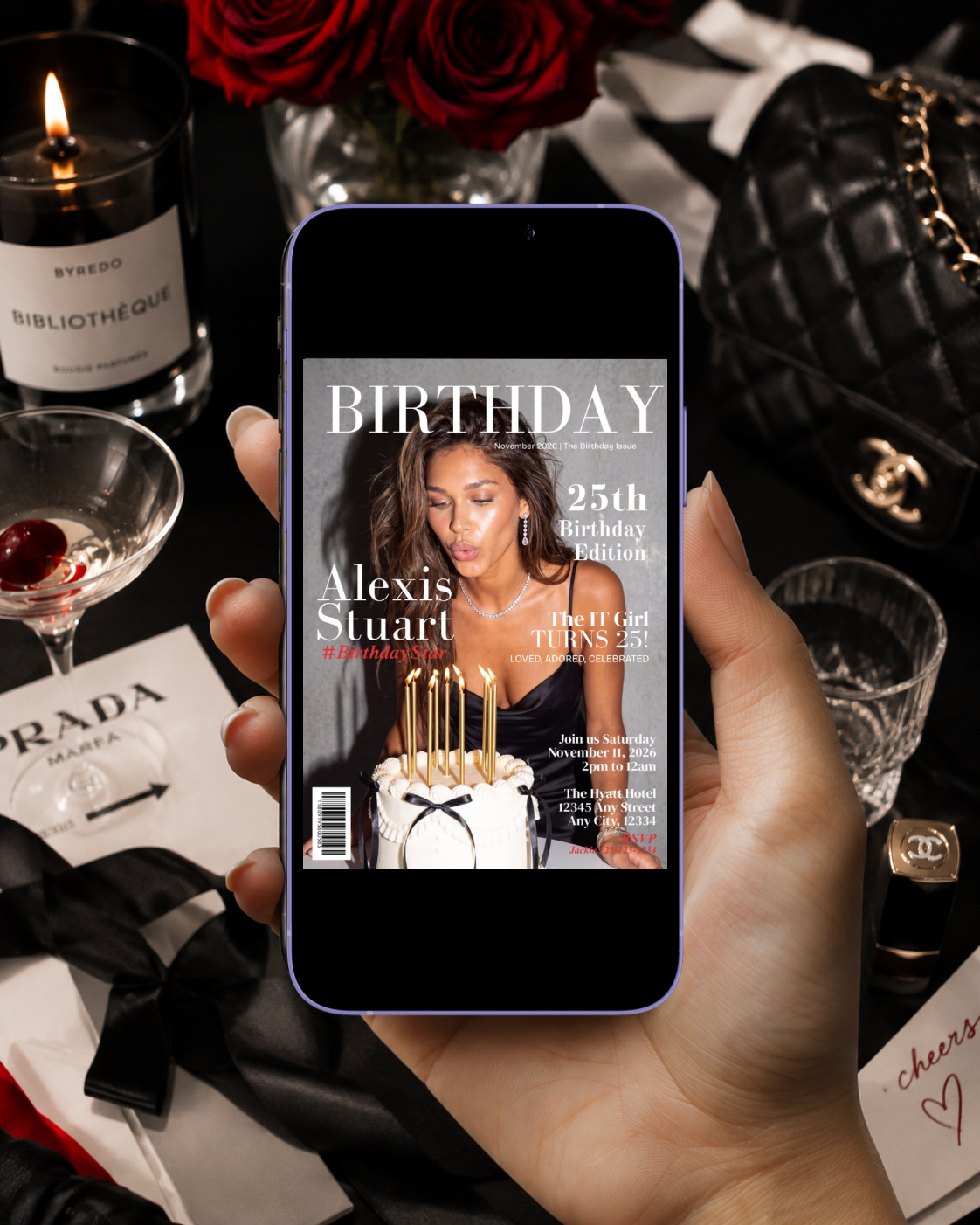 Magazine Birthday Photo Invitation Template
