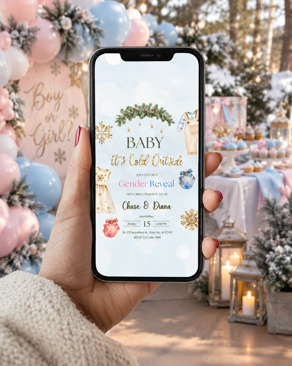 Baby It’s Cold Outside Gender Reveal Invitation