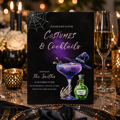 Halloween Party Costumes & Cocktails Invitation