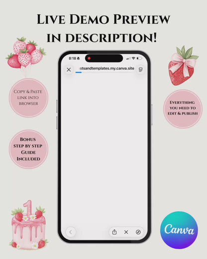 Berry First Birthday Invitation Website